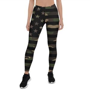 VASTITCH Camo Flag Patriotic Full Length Leggings